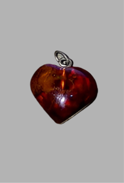 Amber heart pendant