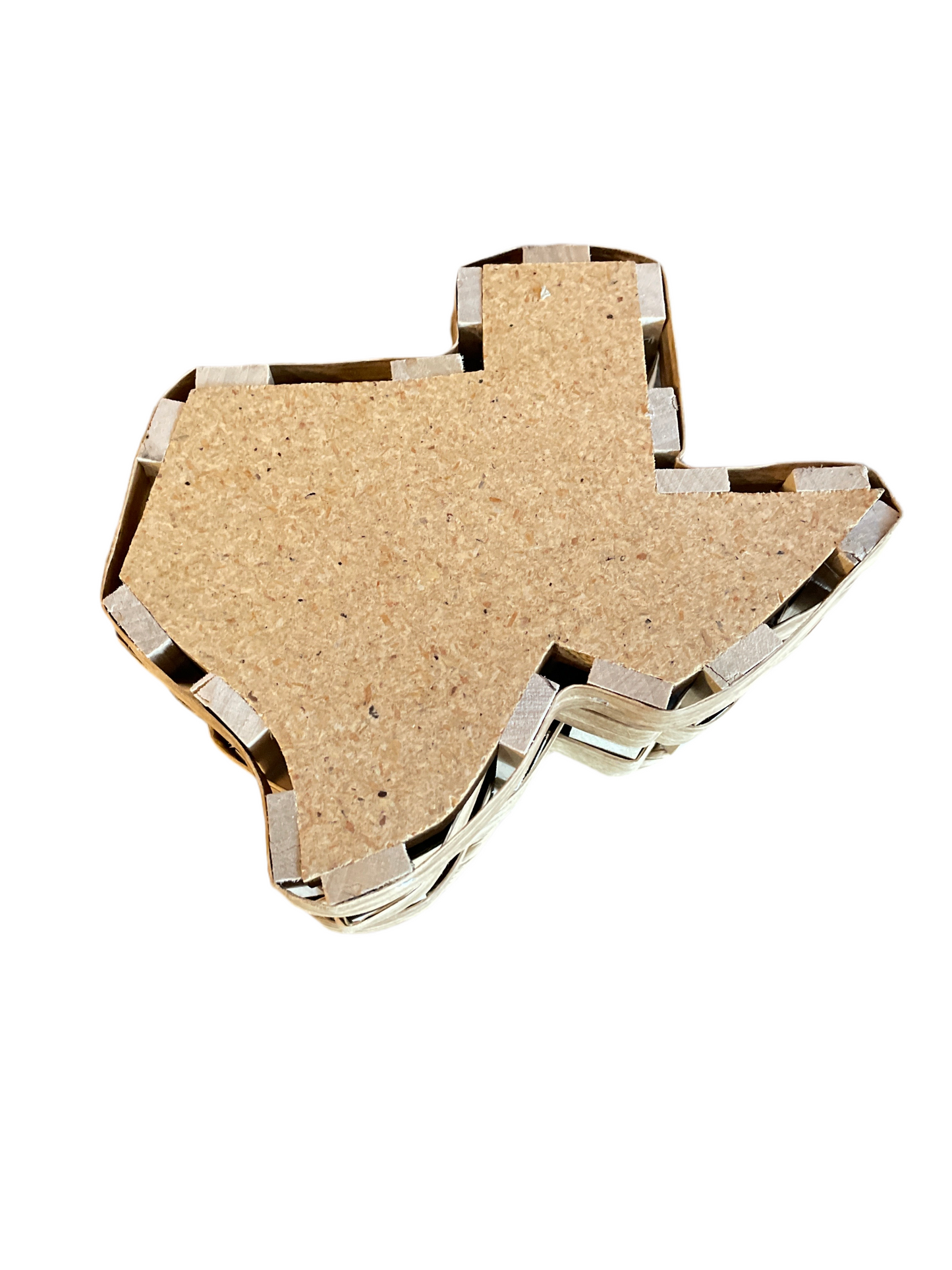 Vine Tique Texas-shaped wooden base basket tray made in the USA. Approximately 8" x 8".