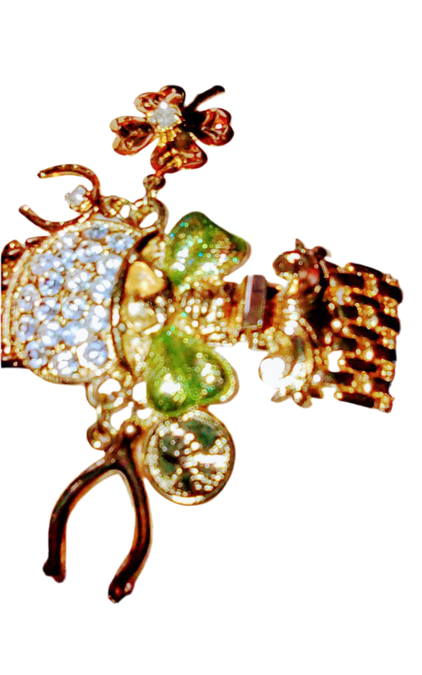 Kirk's Folly Lucky Irish St. Patrick's Pot of Gold Heart Bracelet