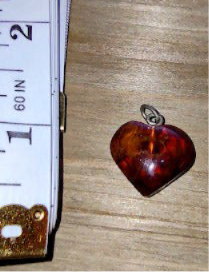 Amber heart pendant