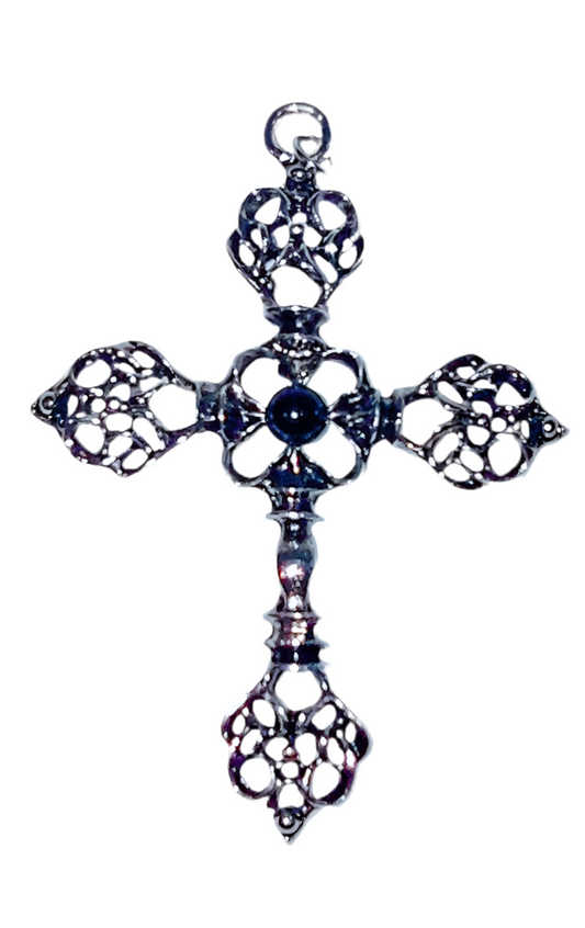 3 " Silver plated cross pendant