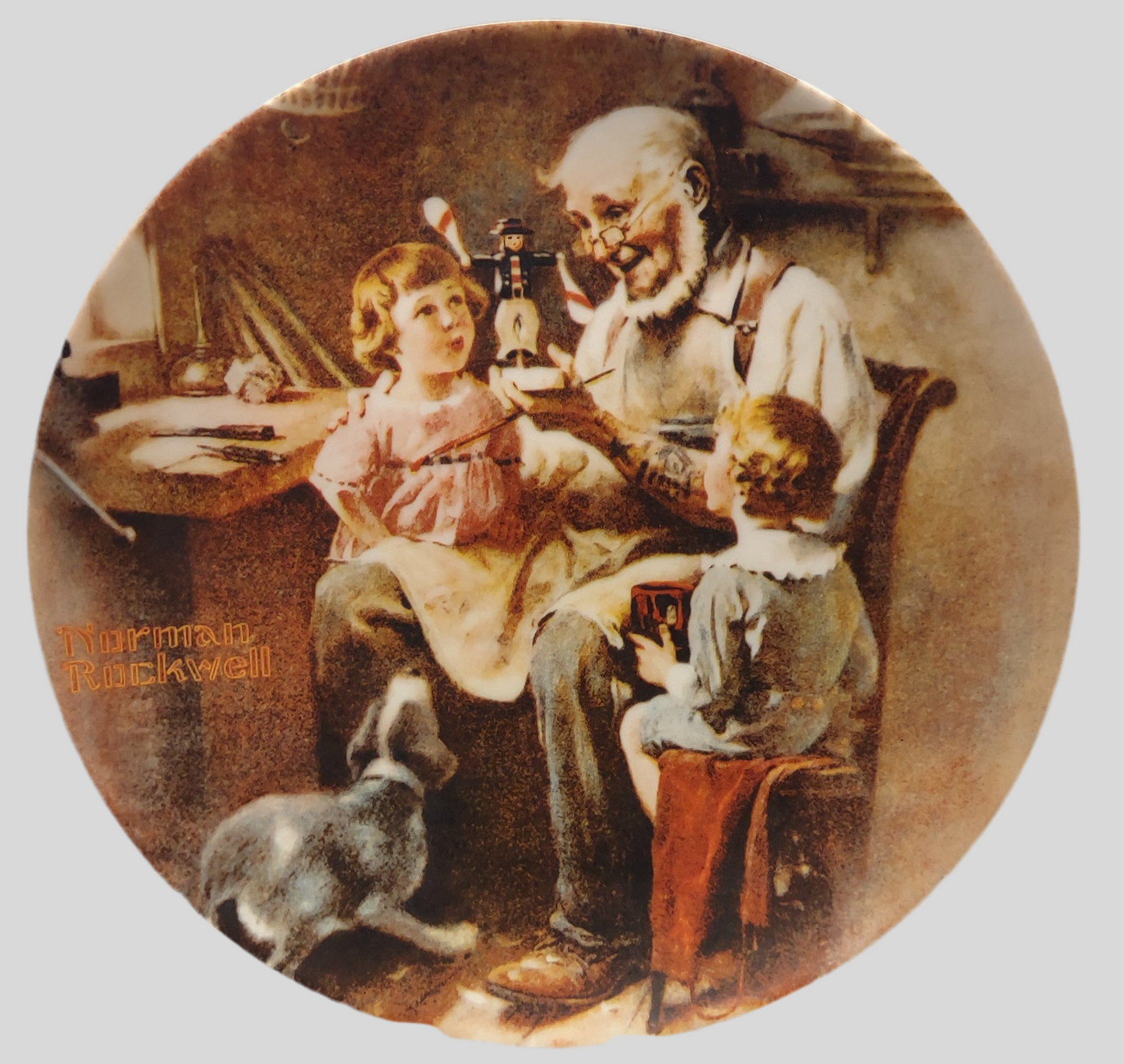 1977 Vintage Norman Rockwell Collector Plate, “The Toy Maker” Collectable Plate