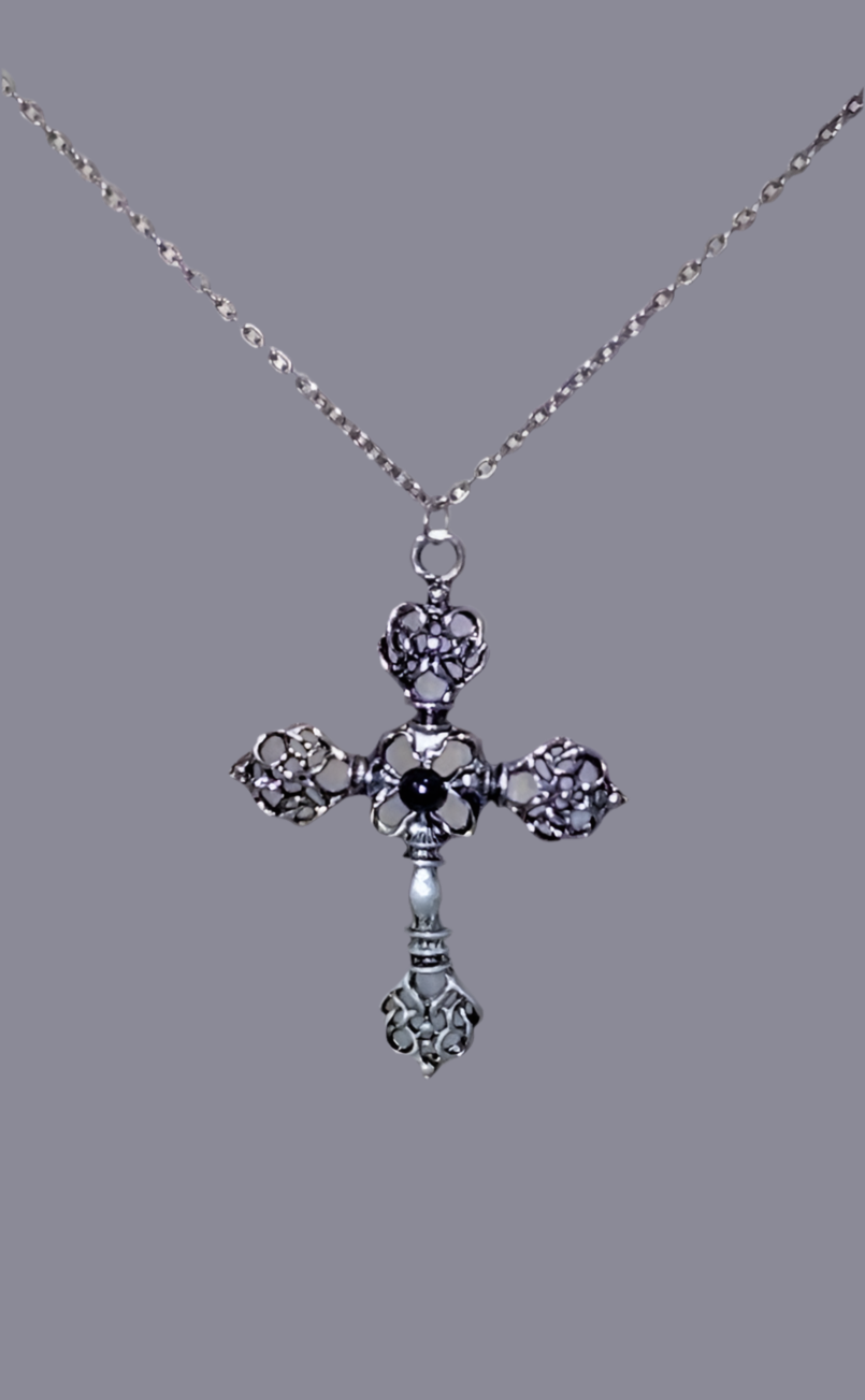 Silverplated Large Cross Necklace