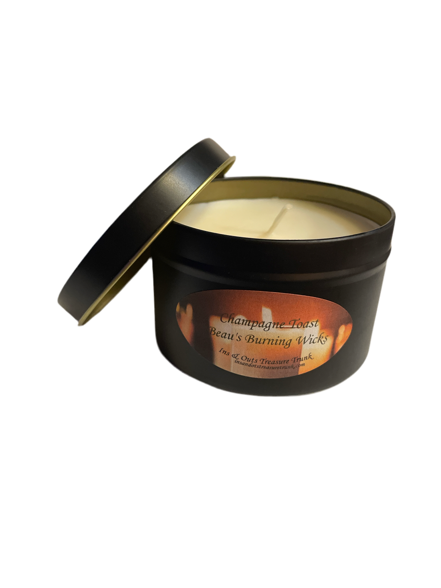 7oz ounce Champagne, Toast flat canned candle