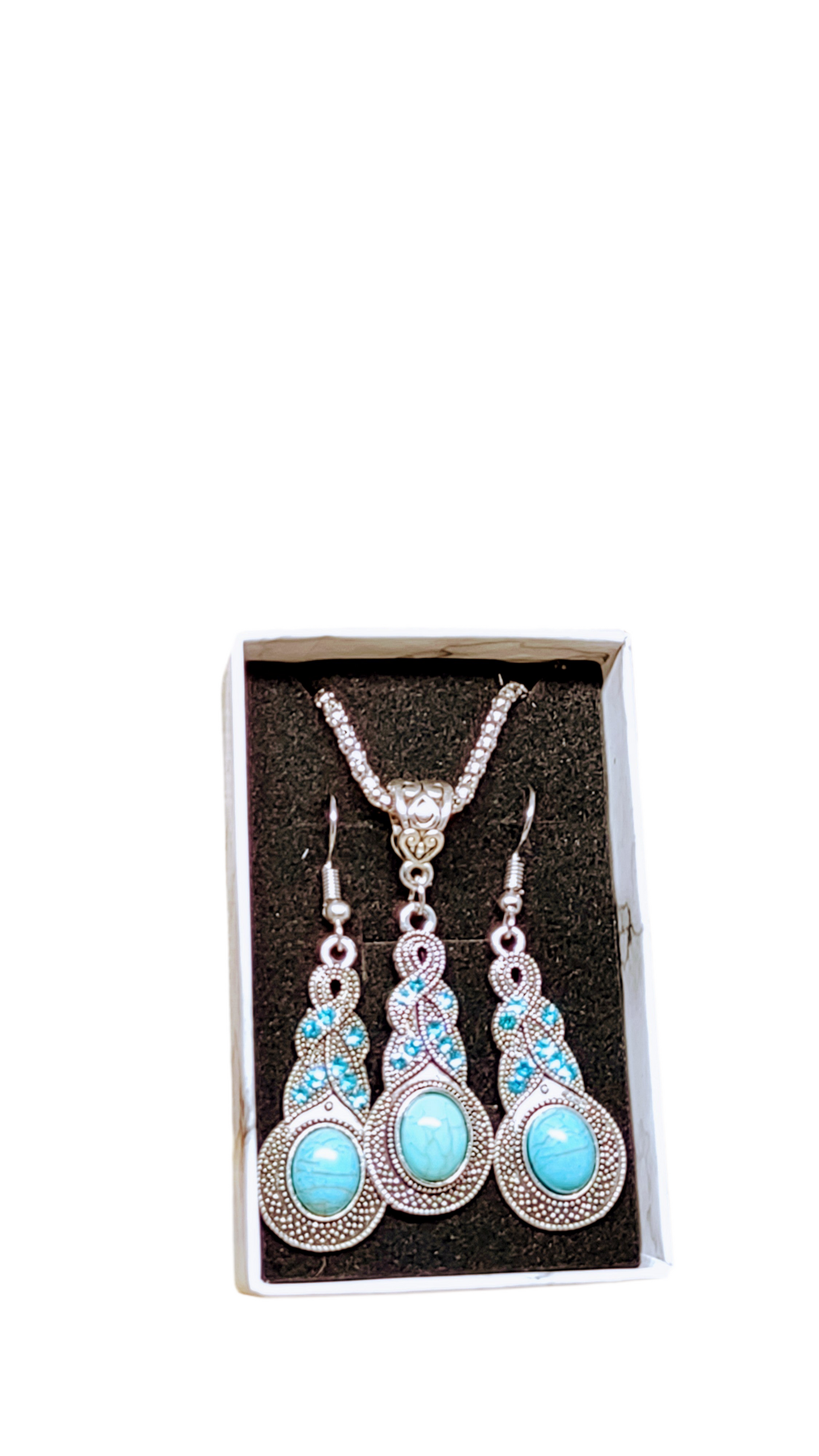 NEW! Turquoise Necklace And Earrings Boho Style