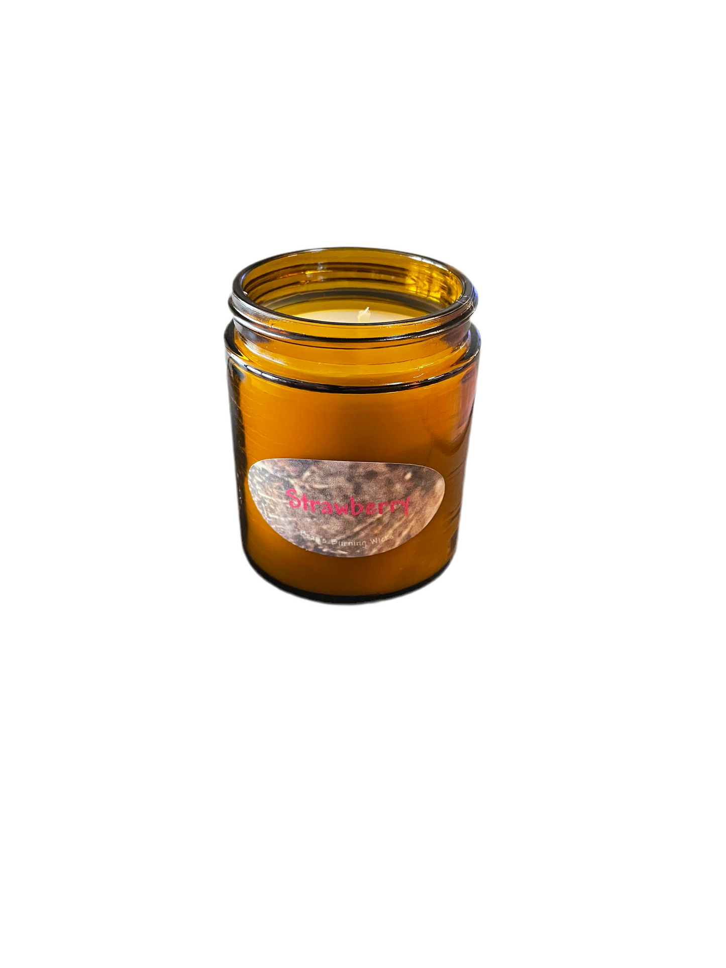 Strawberry scented coconut soy blend candle