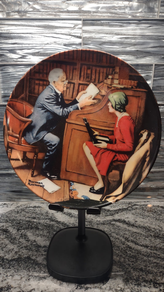 1986 Vintage Edwin M Knowles Collectors Plate "The Professor" by Norman Rockwell