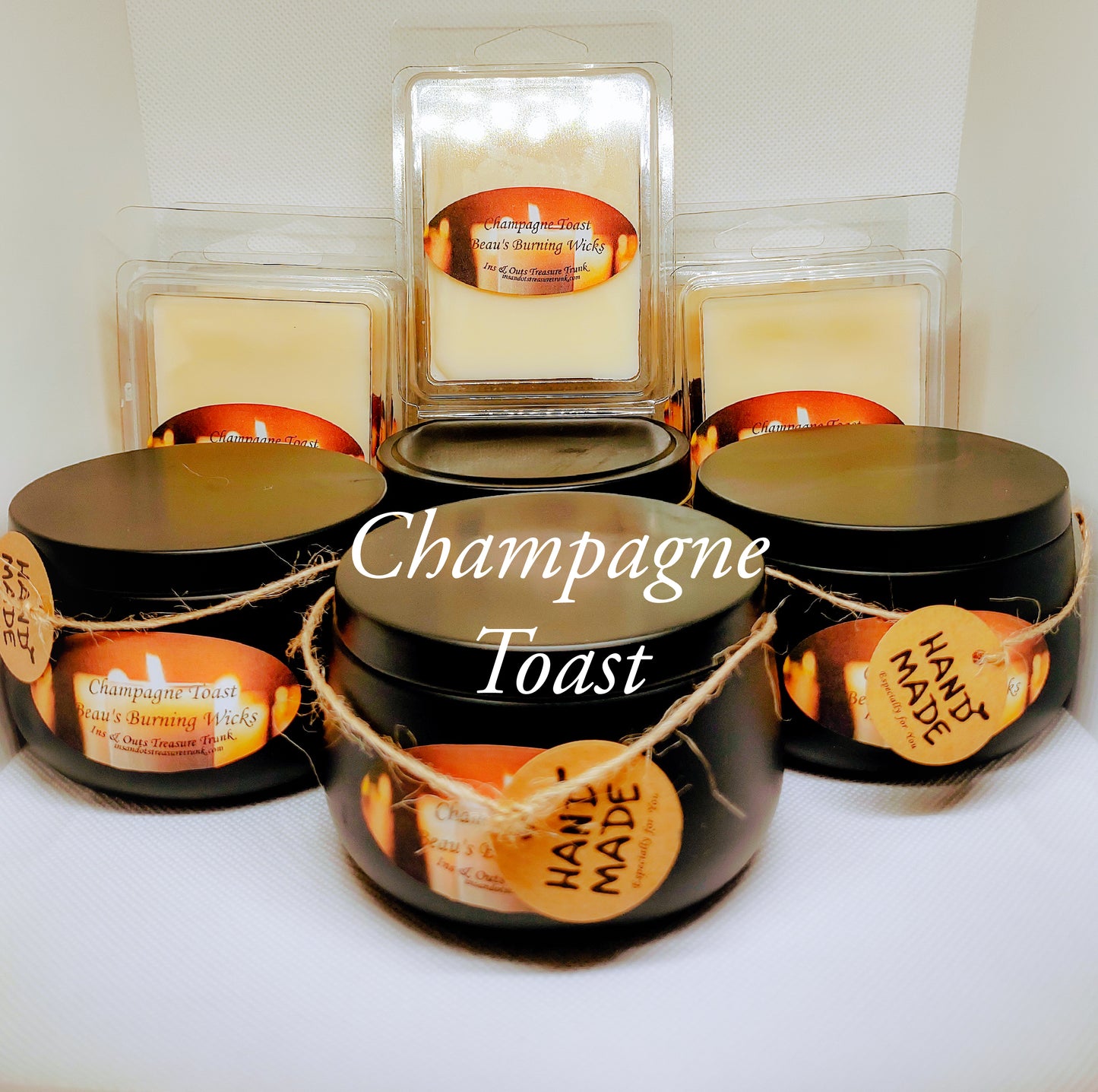 Champagne Toast 6oz  Candle & 2.5oz Wax Melts "Soy & Coconut blend"