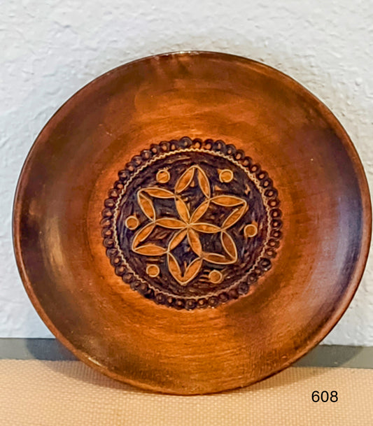 Polish Talerz Plate,hand carved Wood Plate, 1970's