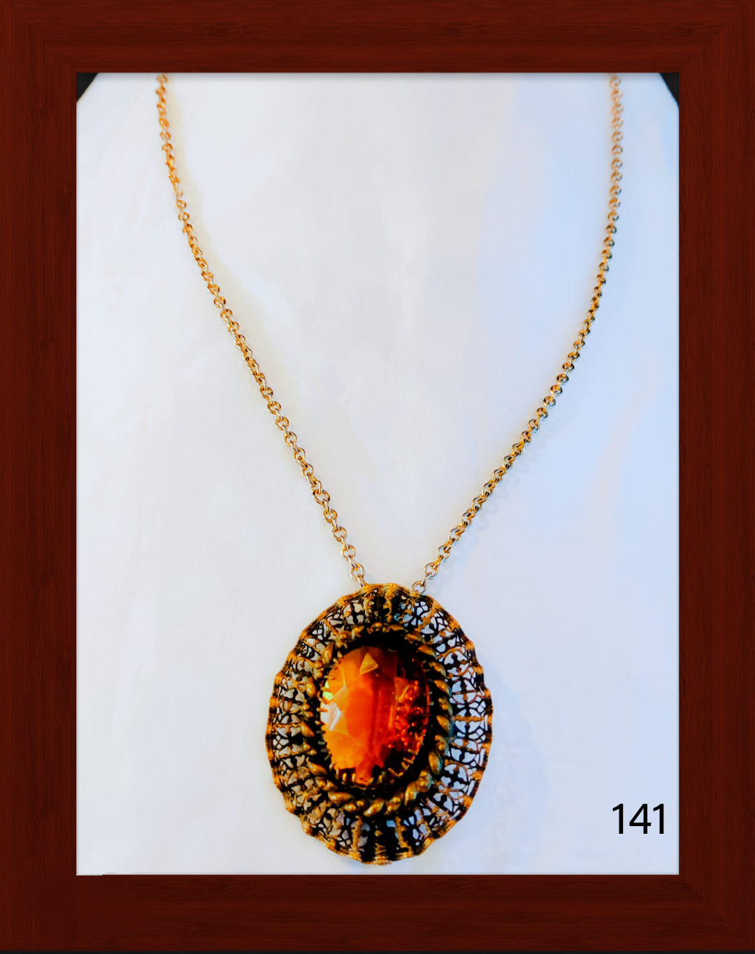 Yellow Gold Filled Topaz Necklace 24"Chain