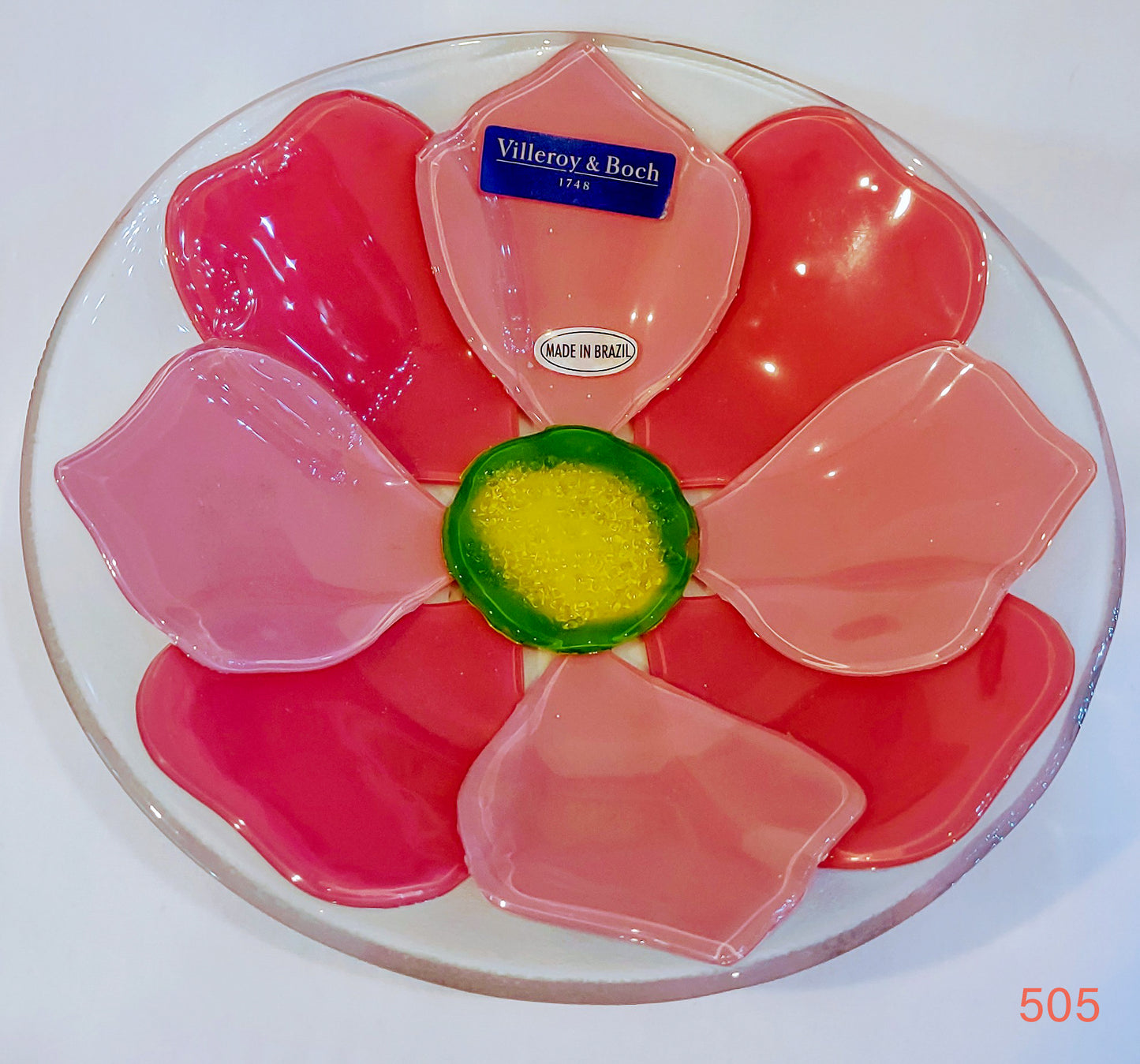 6.5" Vilroy and Boch Pink flowered bowl made in Brazil.