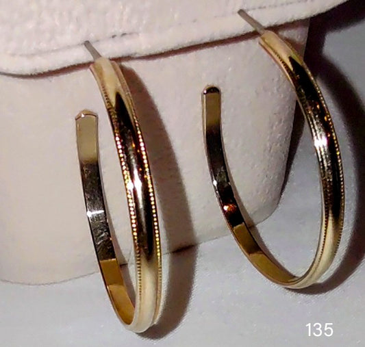 Yellow gold large hoop earrings