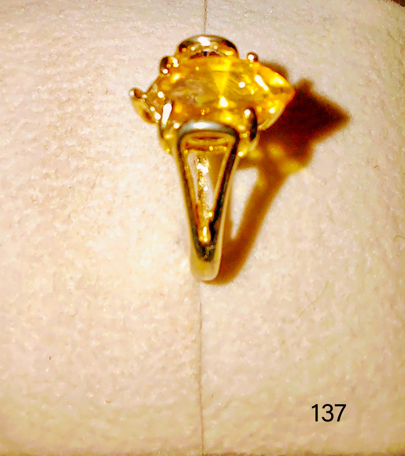 Yellow Gold Ladies Plated Topaz Ring sz.5