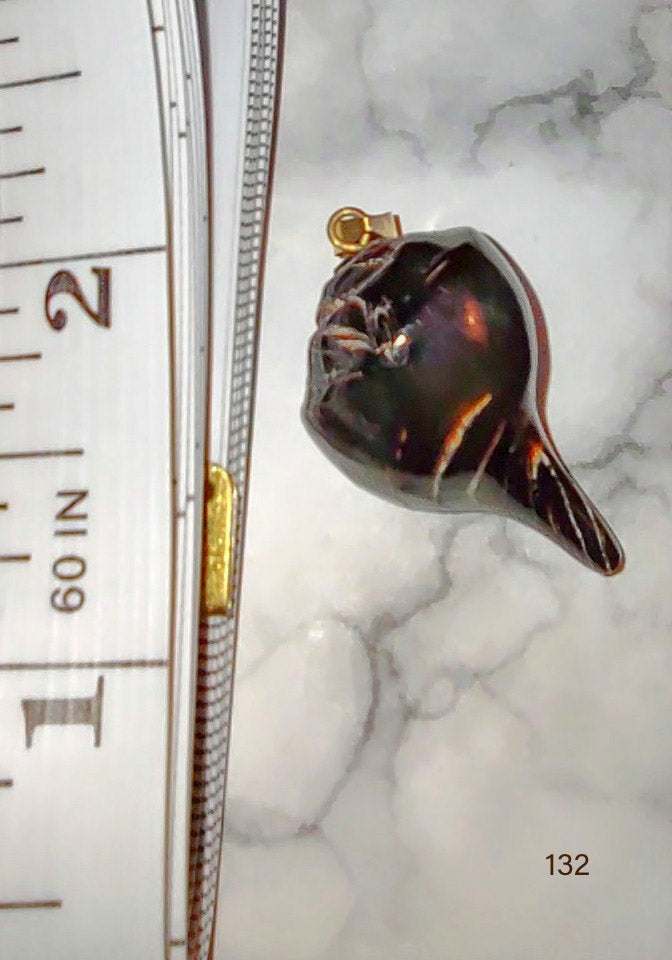 Yellow Gold Filled Black Shell Pendant