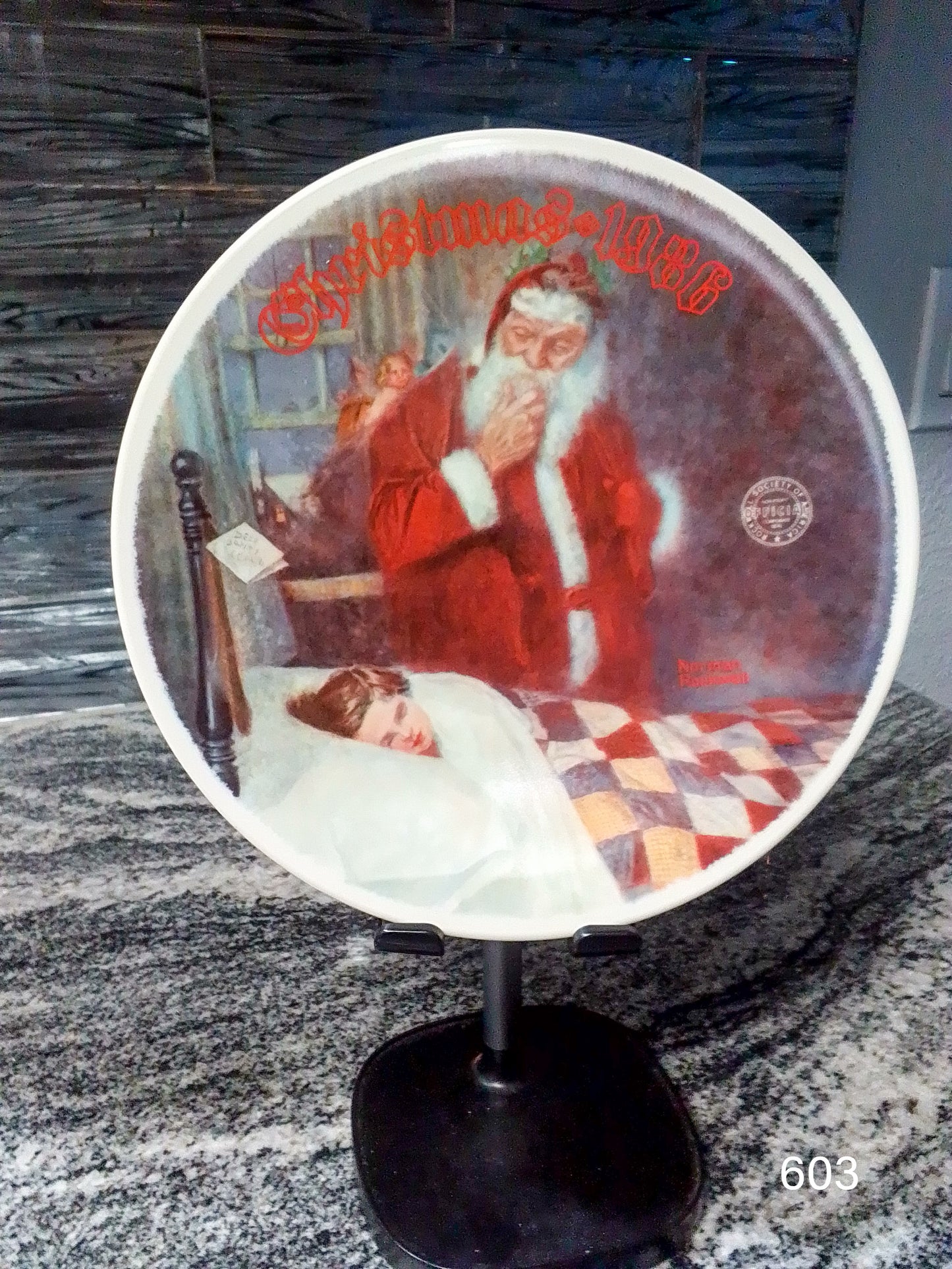 Norman Rockwell "Deer Santy Claus" Edwin Knowles Collector Decorative Plate - Christmas 1986