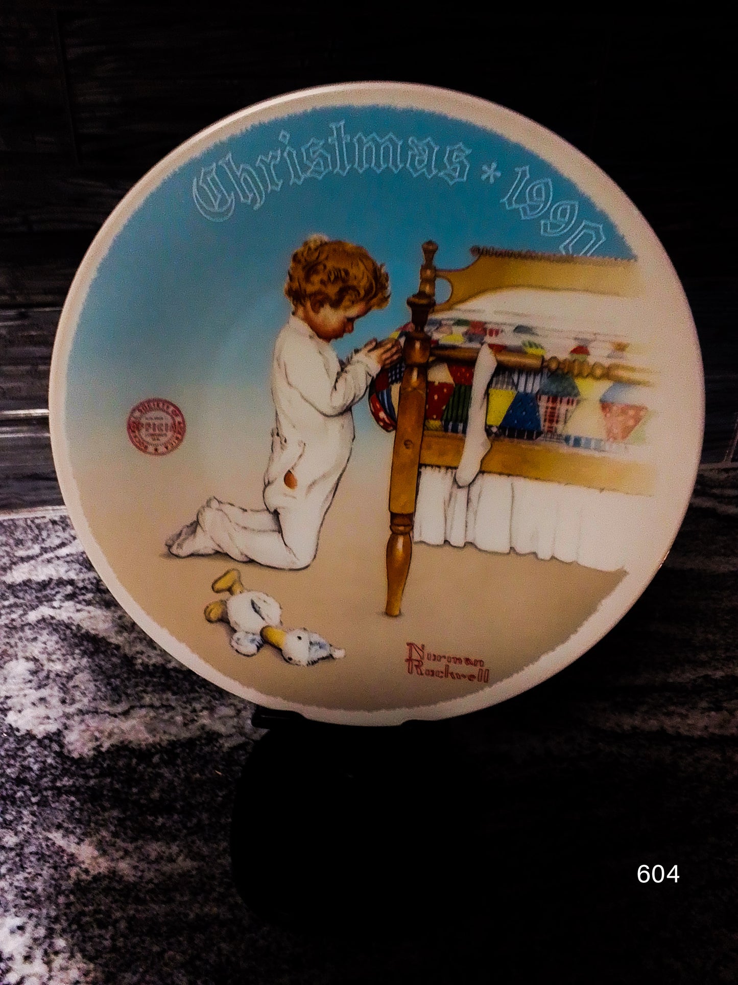 1990 Norman Rockwell Limited Edition " A Christmas Prayer " Collectors Plate