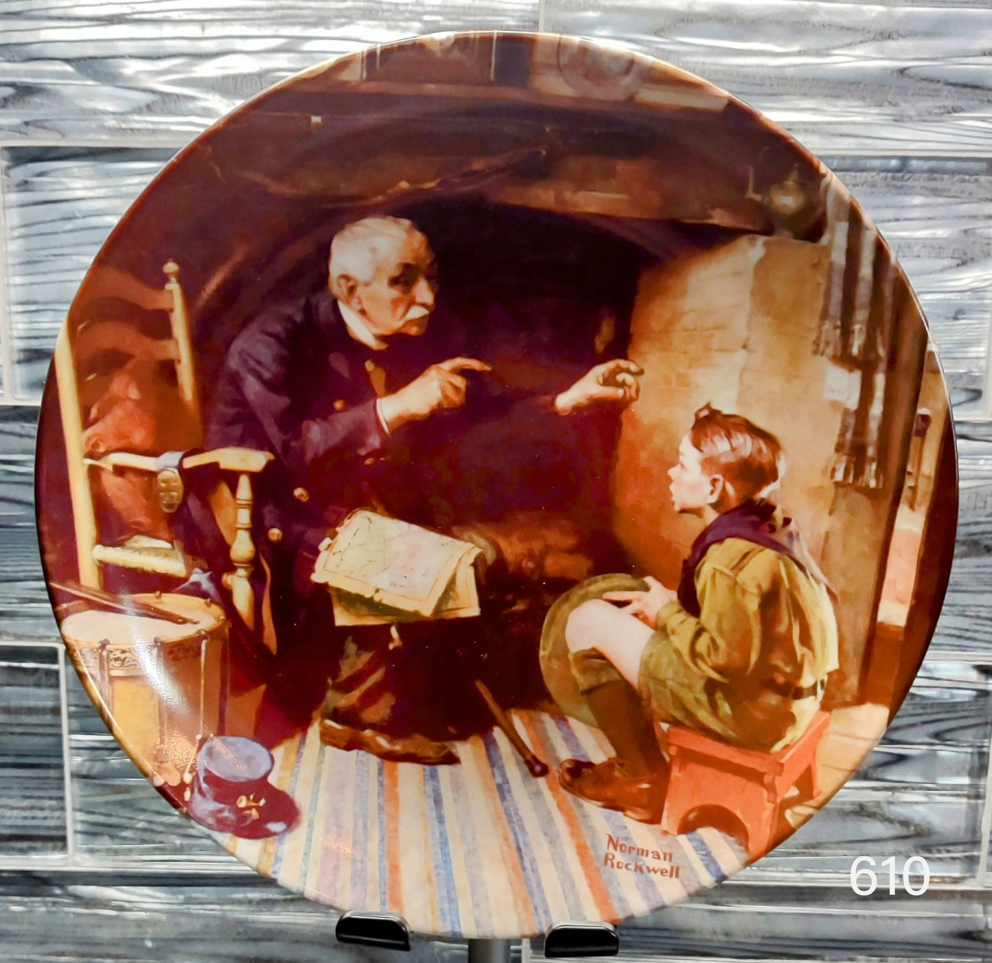 Vintage 1986 Norman Rockwell plate "The Veteran" from the Edwin M Knowles China Co.