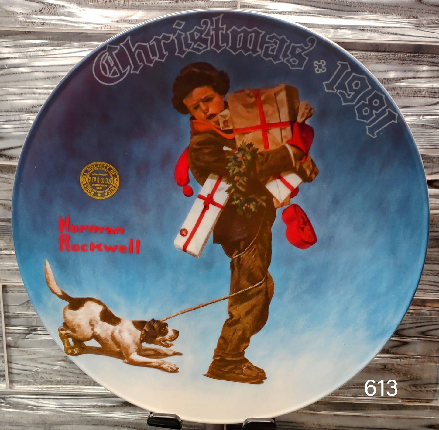 1981 Norman Rockwell Limited Edition Collector’s Plate “Wrapped Up in Christmas”