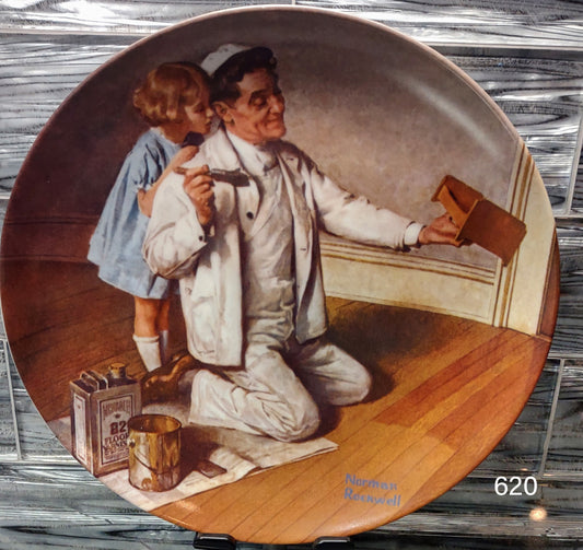 Vintage Edwin M Knowles Norman Rockwell Heritage Collectors Plate – "The Painter" 1983 Cabinet Plate Collector Plate