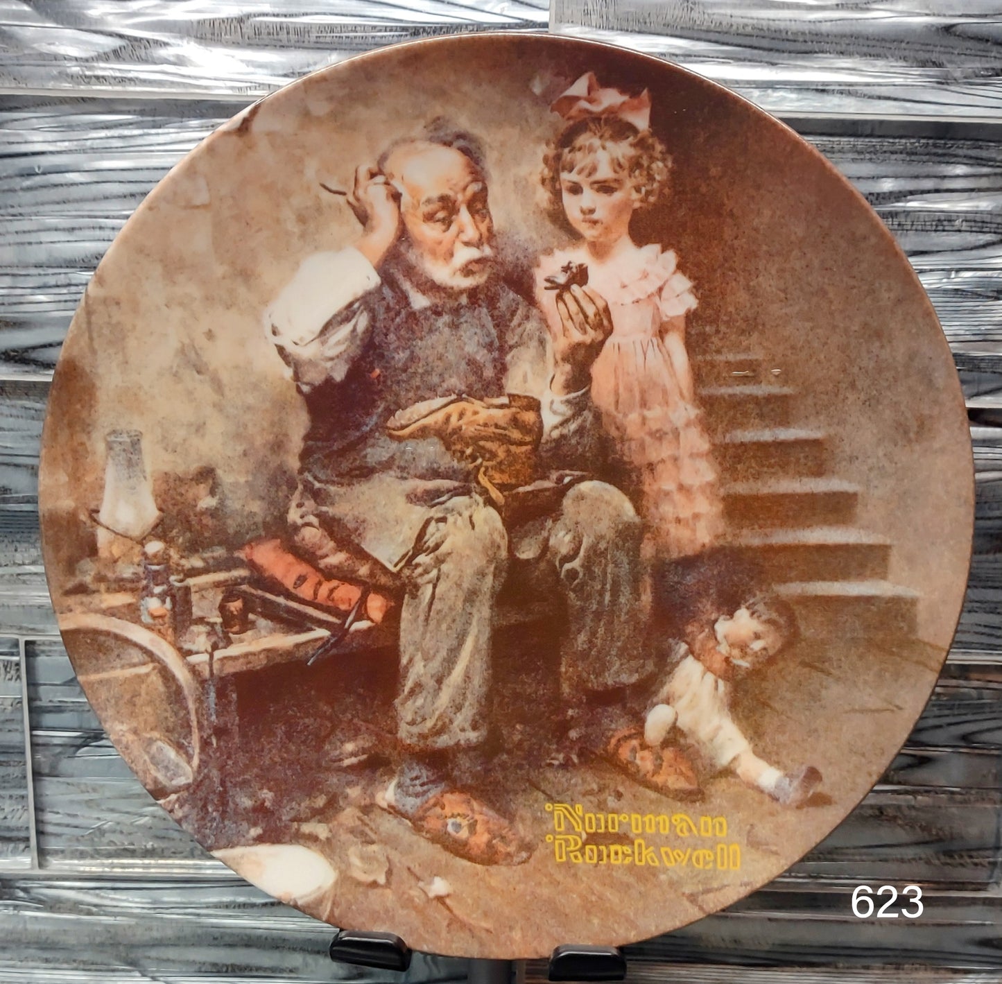 VTG Edwin M Knowles Collectors Plate "The Cobbler " by Norman Rockwell