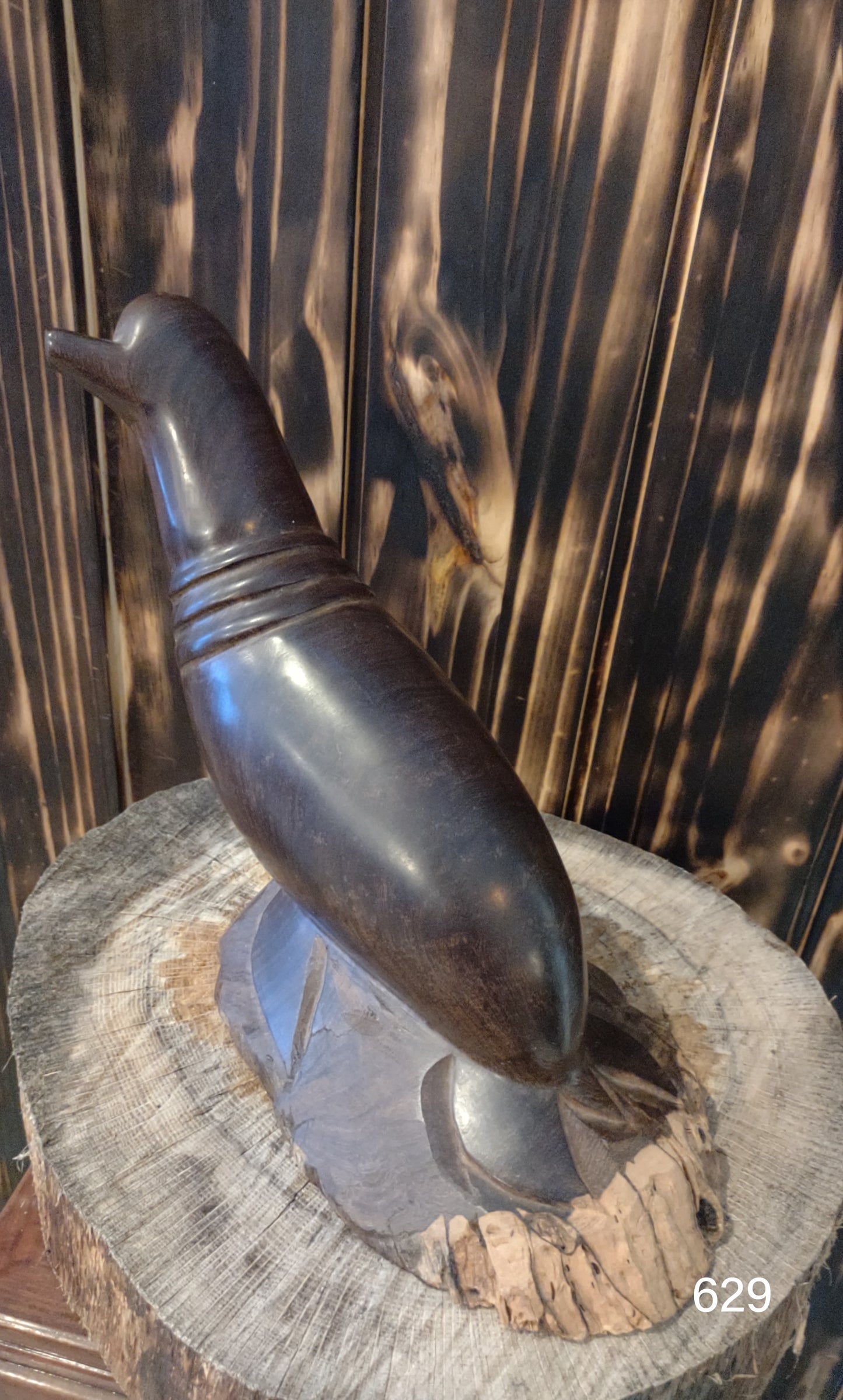 Vintage Ironwood  art carved sculpture seal sea lion.10" tall and 6" wide 12"long.