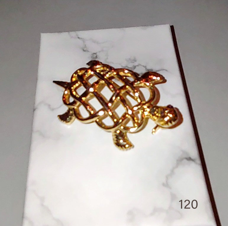 Yellow Gold Filled Turtle Pin Broach