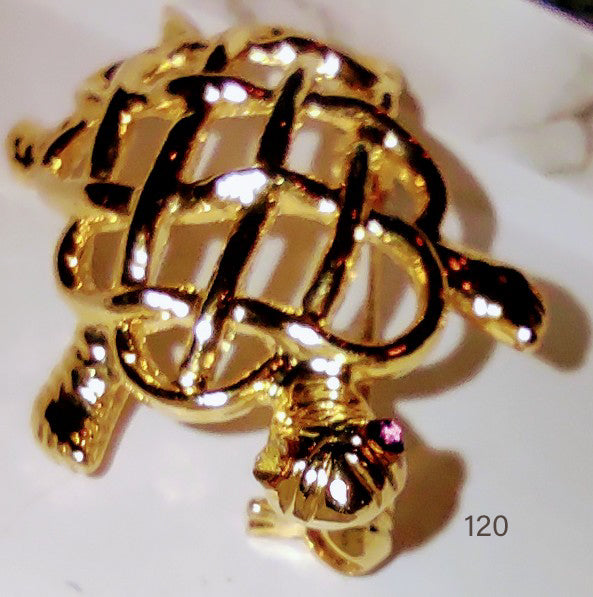 Yellow Gold Filled Turtle Pin Broach