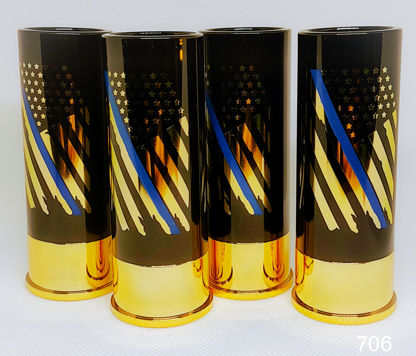 NEW! American Flag  Buckshot Shot Glasses "Shotgun Shells"