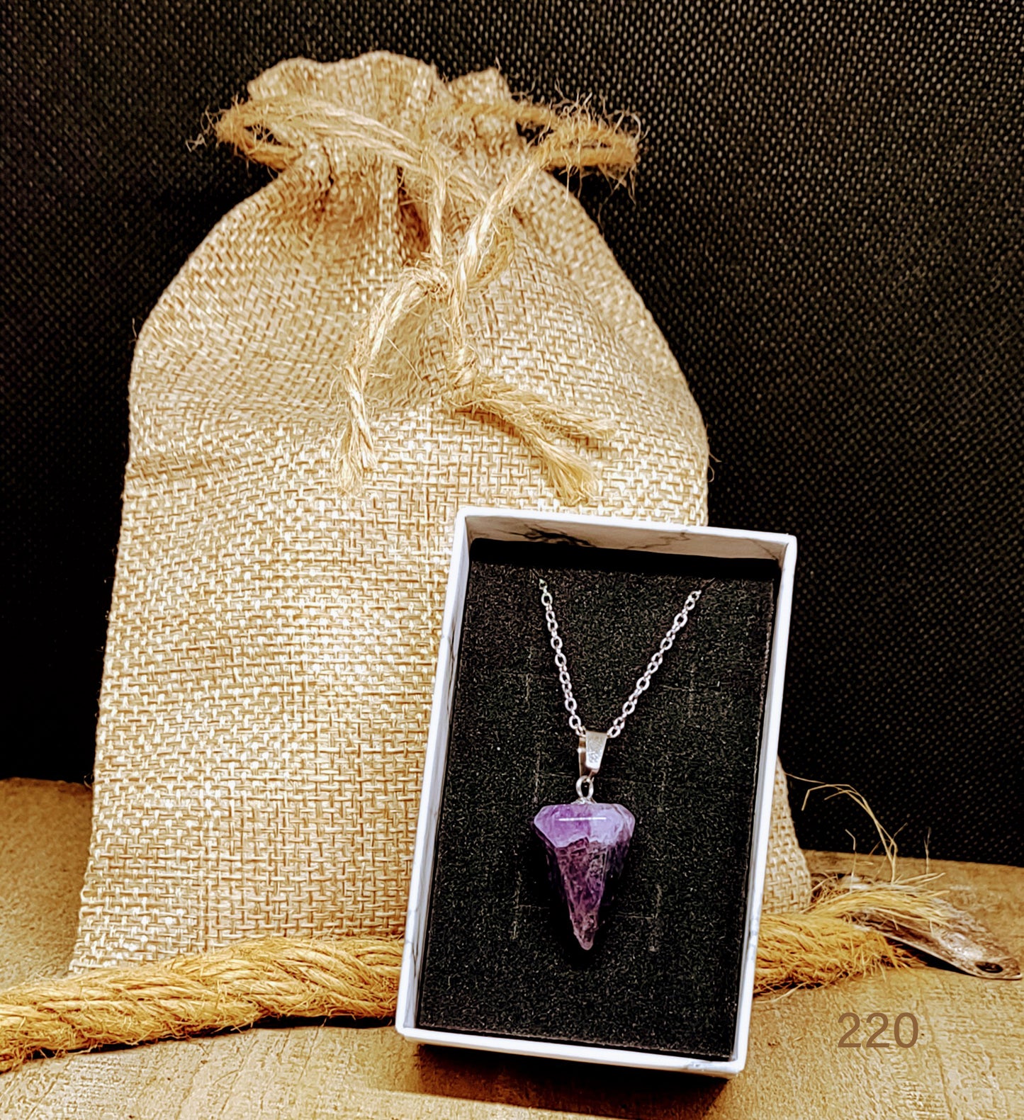 New Amethyst Crystal Pendant & Chain