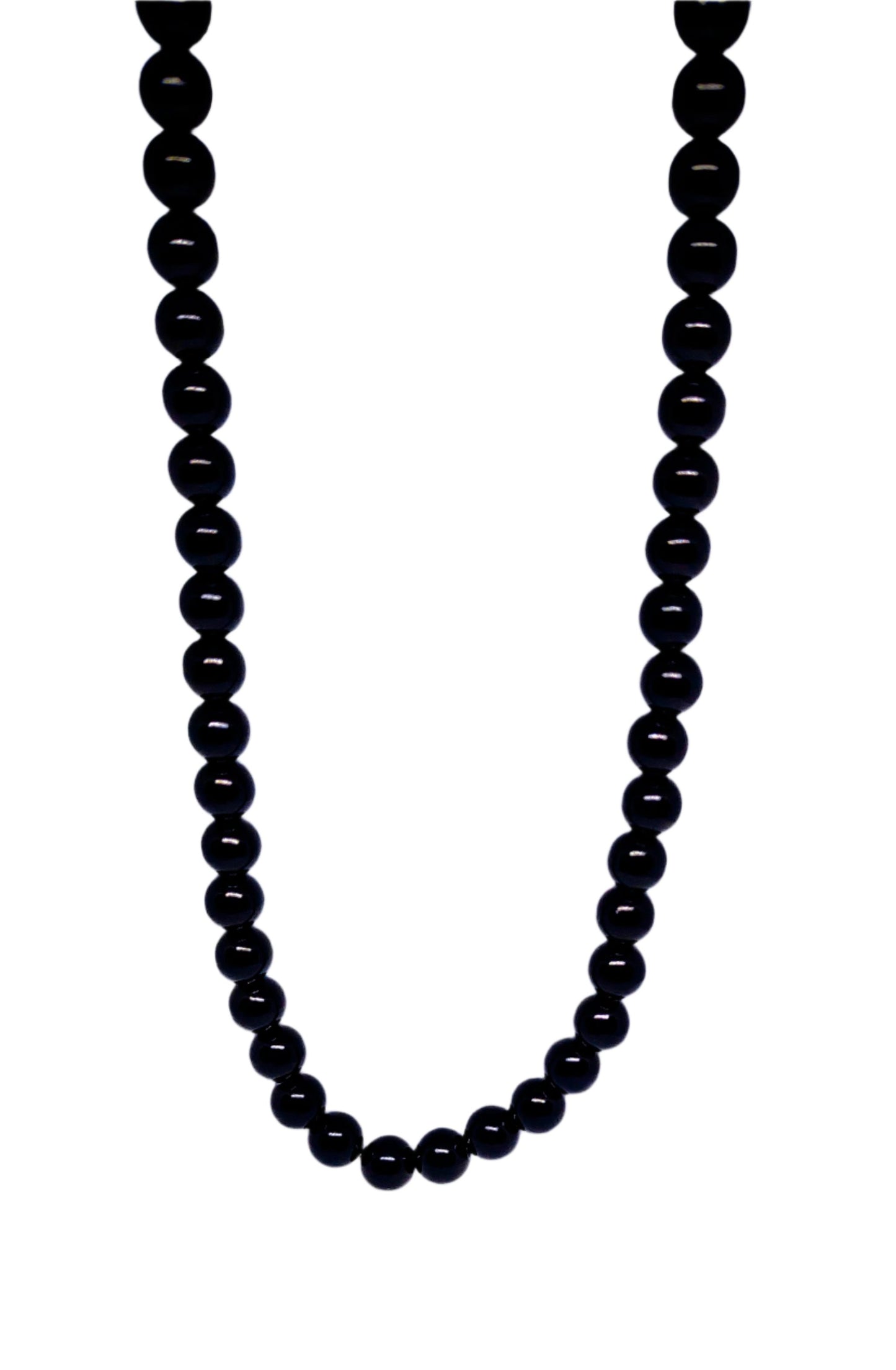 Black Bead Strand Necklace 24"